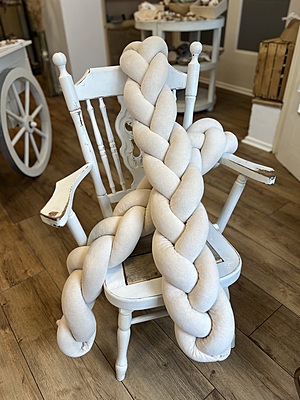 Bettschlangen geflochten in Velours Handmade 280cm – creme Bettschlangen geflochten in Velours Handmade 280cm – creme
