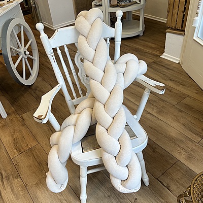 Bettschlangen geflochten in Velours Handmade 280cm – creme Bettschlangen geflochten in Velours Handmade 280cm – creme